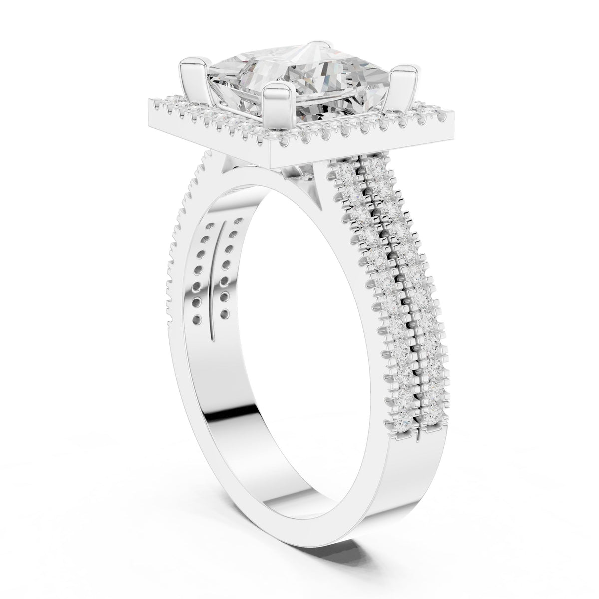 Princess Halo Lab Grown Diamond Engagement Ring
