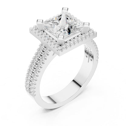 Princess Halo Lab Grown Diamond Engagement Ring