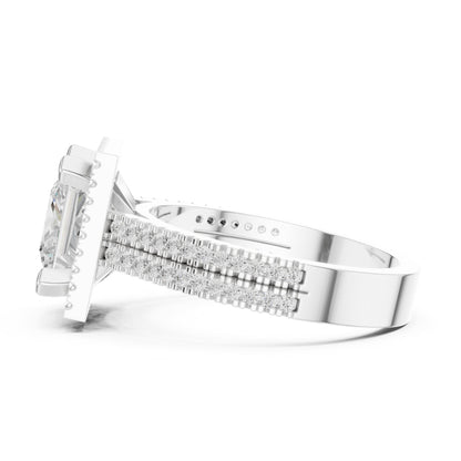 Princess Halo Lab Grown Diamond Engagement Ring