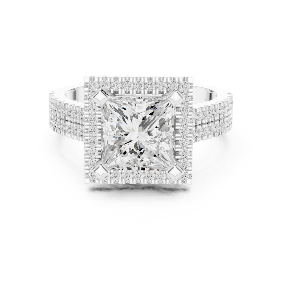Princess Halo Lab Grown Diamond Engagement Ring