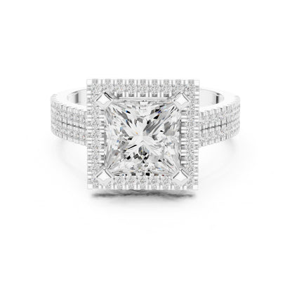 Princess Halo Lab Grown Diamond Engagement Ring