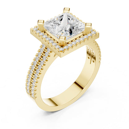 Princess Halo Lab Grown Diamond Engagement Ring