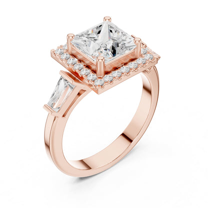 Princess Halo Lab Grown Diamond Engagement Ring