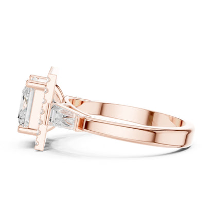Princess Halo Lab Grown Diamond Engagement Ring