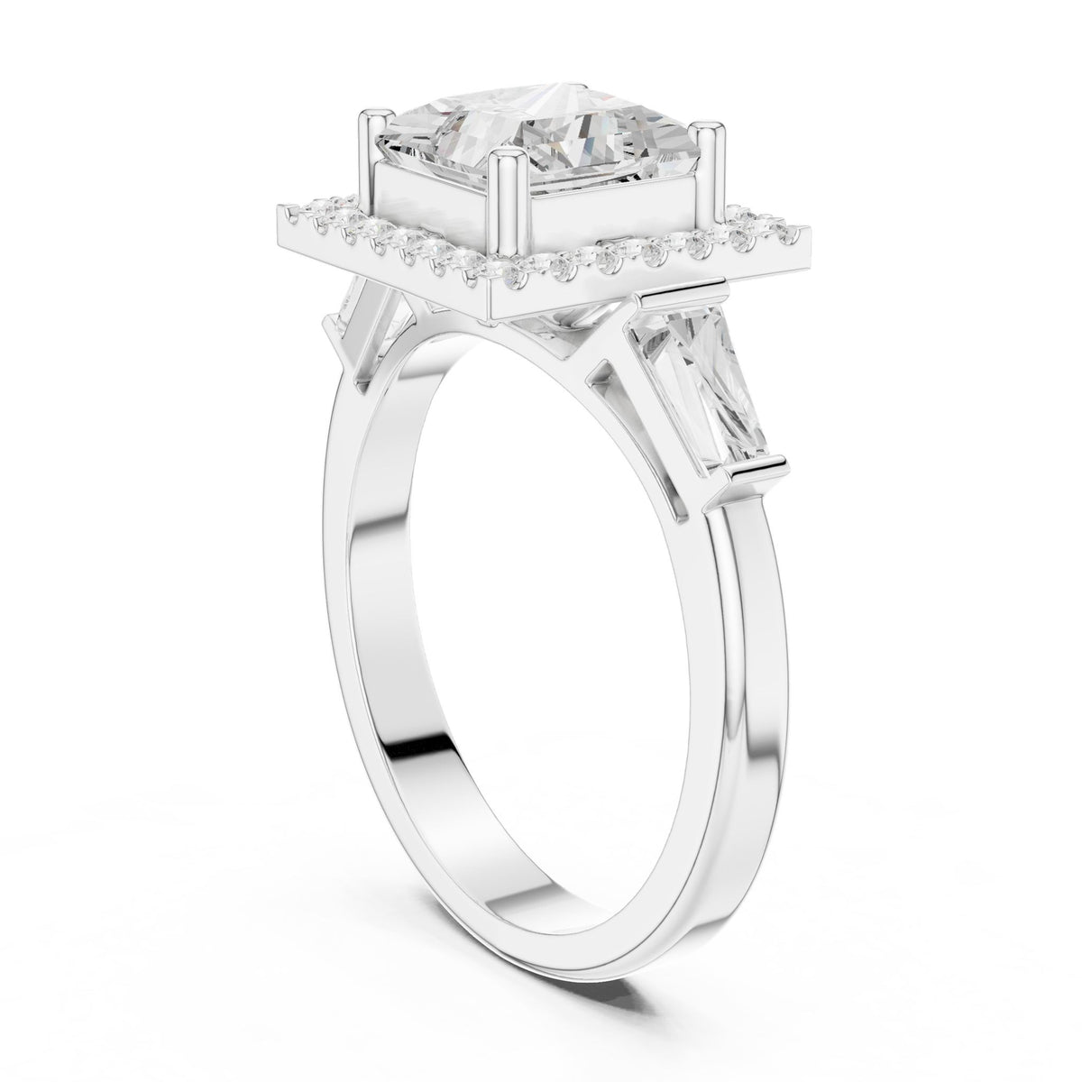 Princess Halo Lab Grown Diamond Engagement Ring