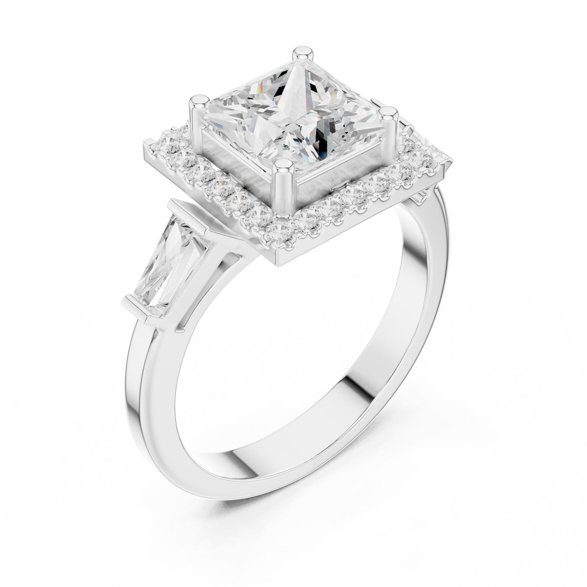 Princess Halo Lab Grown Diamond Engagement Ring