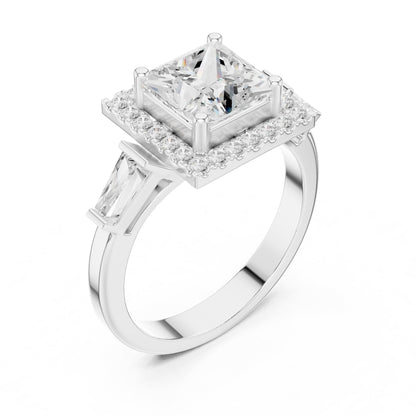 Princess Halo Lab Grown Diamond Engagement Ring