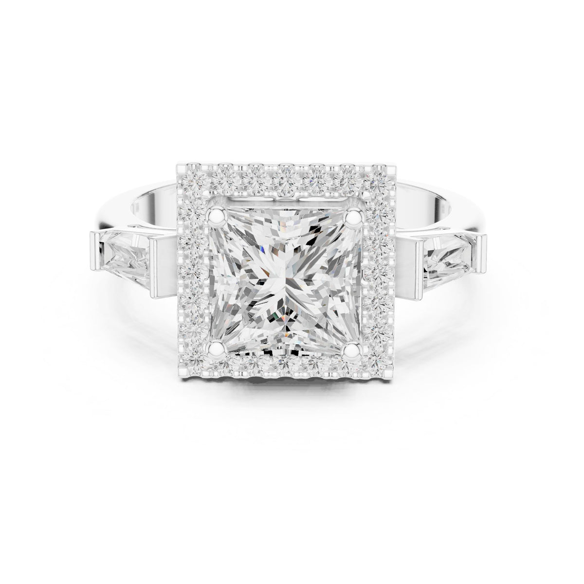 Princess Halo Lab Grown Diamond Engagement Ring