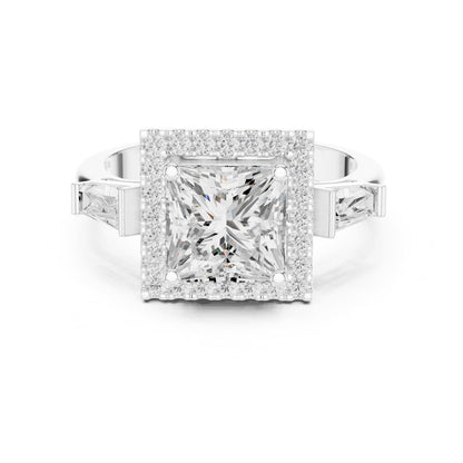 Princess Halo Lab Grown Diamond Engagement Ring