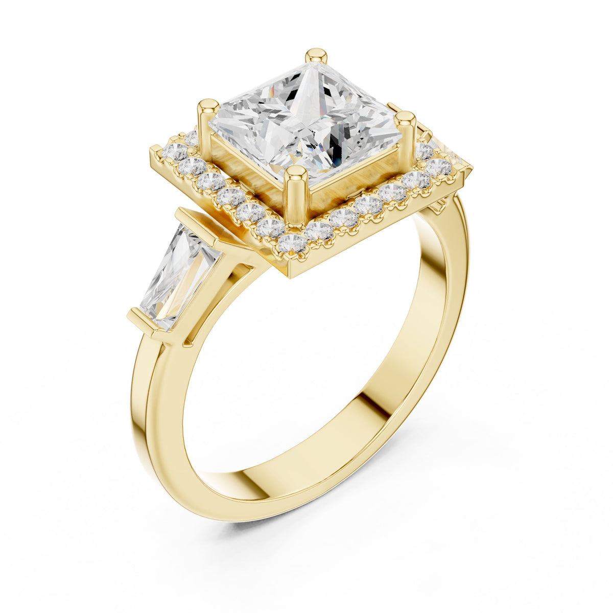 Princess Halo Lab Grown Diamond Engagement Ring