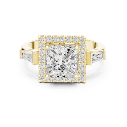 Princess Halo Lab Grown Diamond Engagement Ring