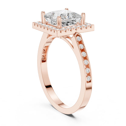 Princess Halo Lab Grown Diamond Engagement Ring
