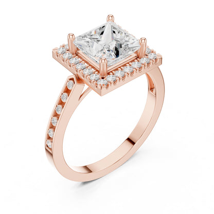 Princess Halo Lab Grown Diamond Engagement Ring