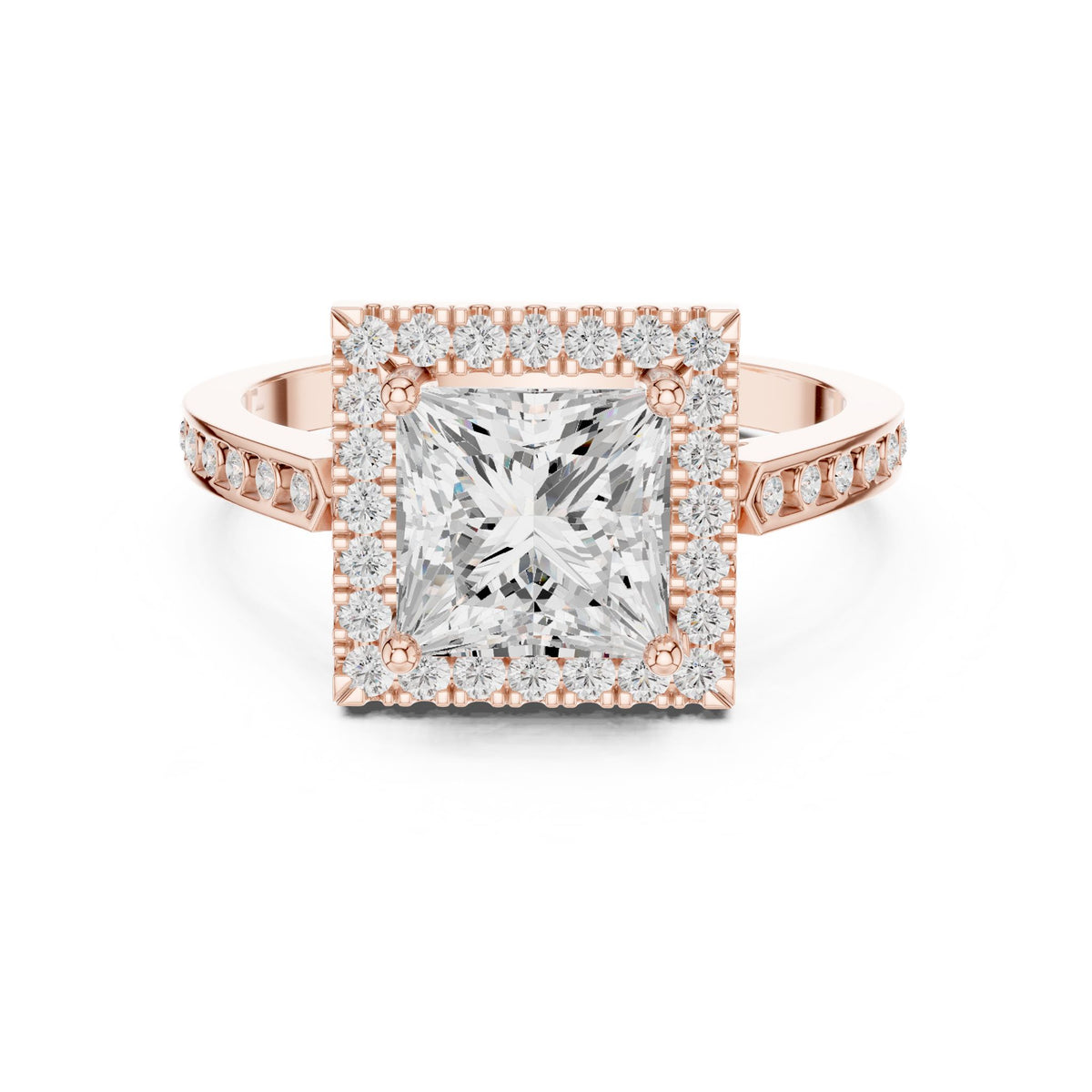 Princess Halo Lab Grown Diamond Engagement Ring