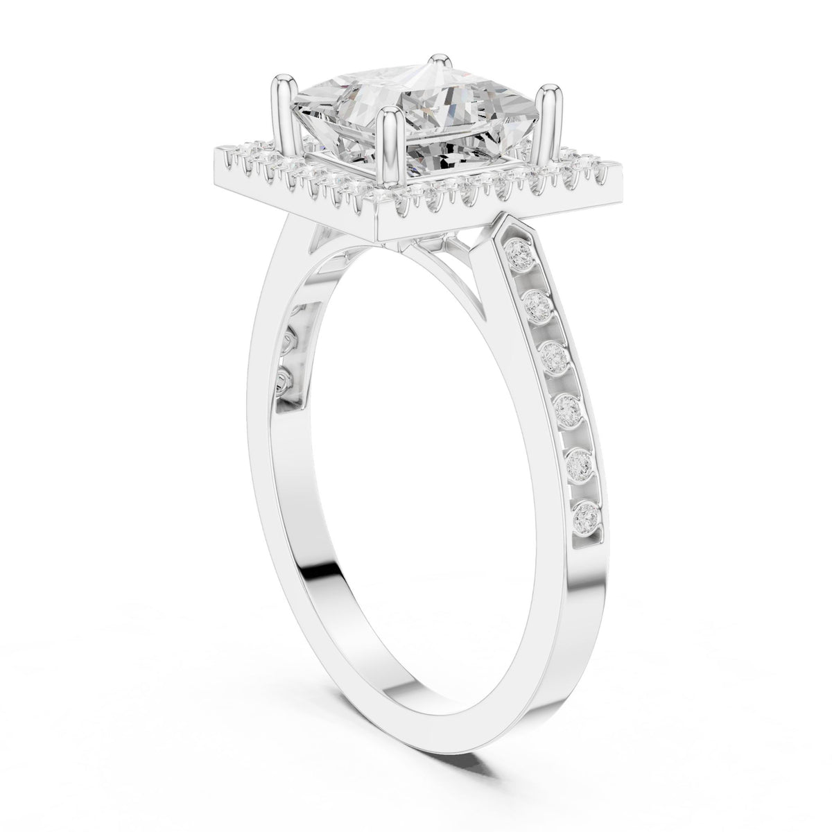 Princess Halo Lab Grown Diamond Engagement Ring