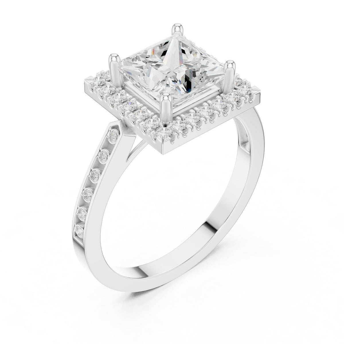 Princess Halo Lab Grown Diamond Engagement Ring