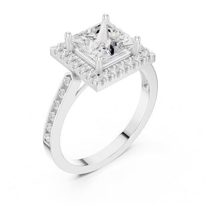 Princess Halo Lab Grown Diamond Engagement Ring