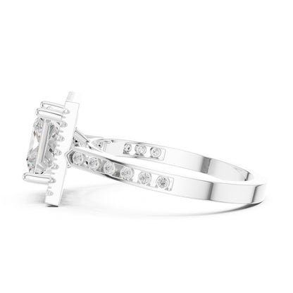 Princess Halo Lab Grown Diamond Engagement Ring