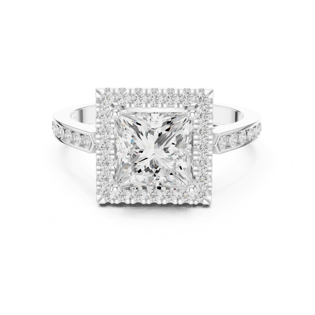 Princess Halo Lab Grown Diamond Engagement Ring