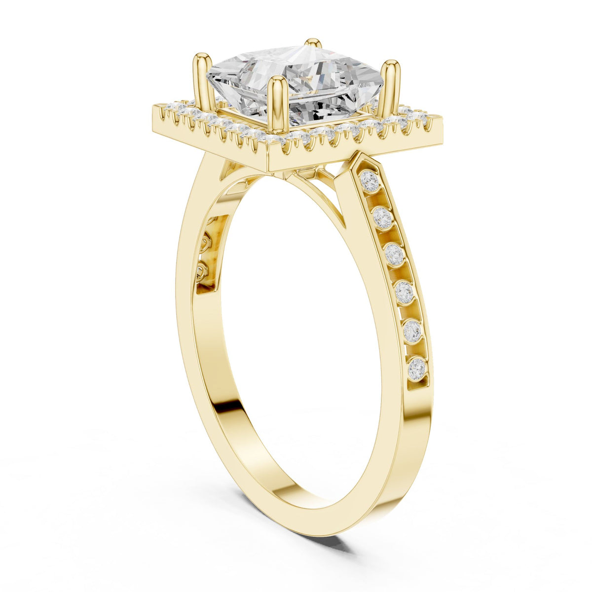 Princess Halo Lab Grown Diamond Engagement Ring