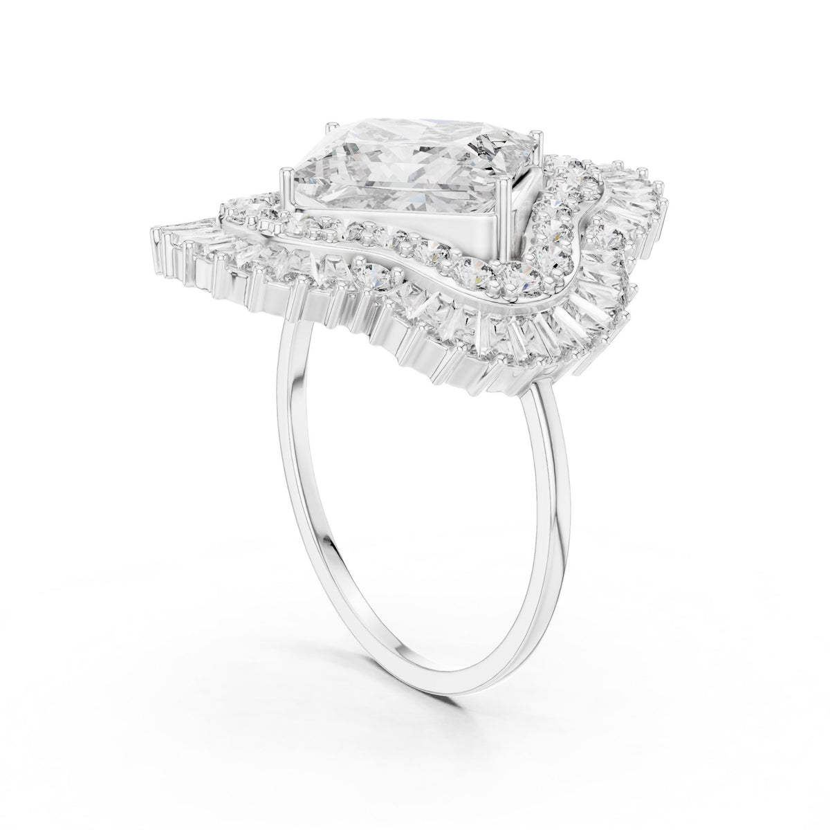 Princess Halo Lab Grown Diamond Engagement Ring