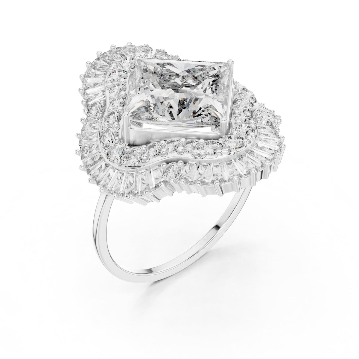 Princess Halo Lab Grown Diamond Engagement Ring