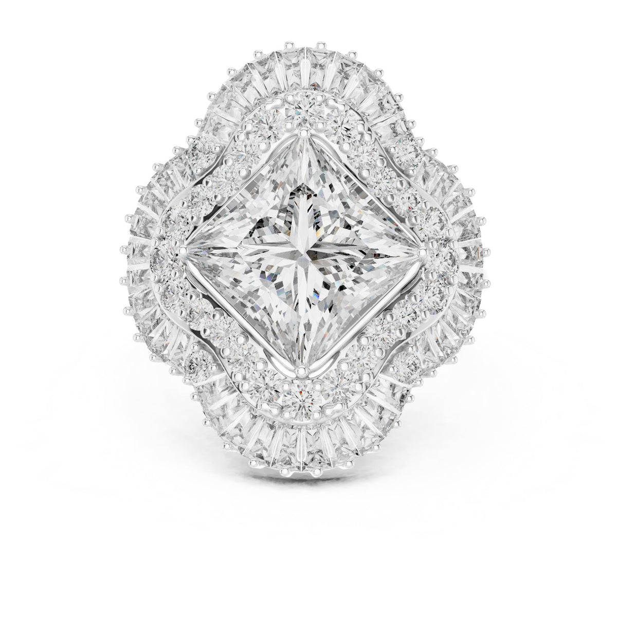 Princess Halo Lab Grown Diamond Engagement Ring