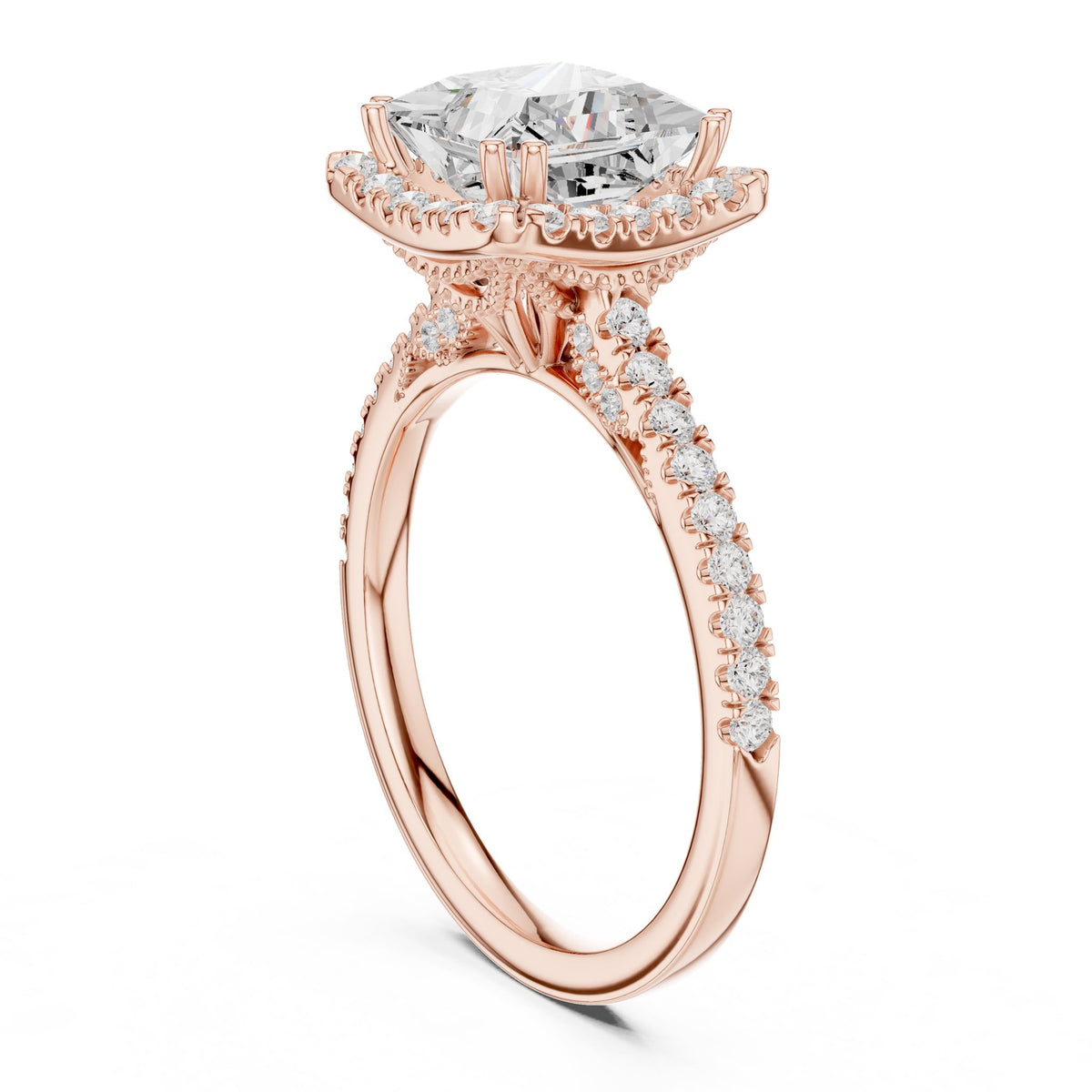Princess Halo Lab Grown Diamond Engagement Ring