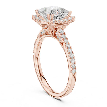 Princess Halo Lab Grown Diamond Engagement Ring