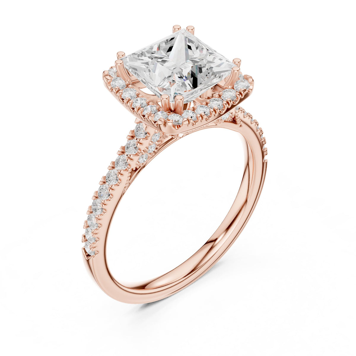 Princess Halo Lab Grown Diamond Engagement Ring