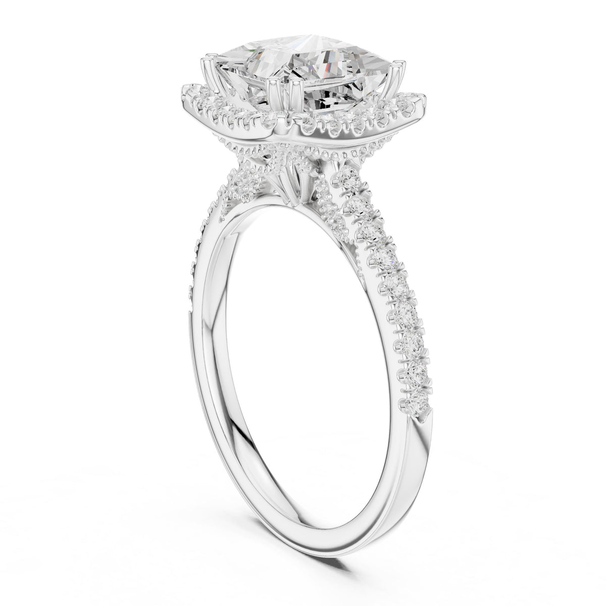 Princess Halo Lab Grown Diamond Engagement Ring
