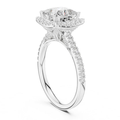 Princess Halo Lab Grown Diamond Engagement Ring