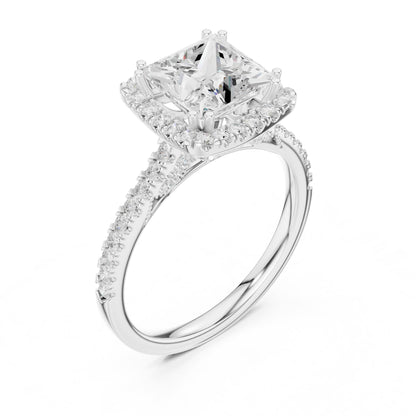 Princess Halo Lab Grown Diamond Engagement Ring