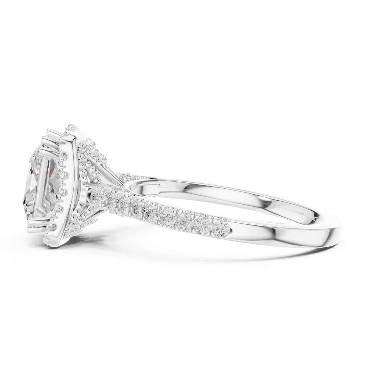 Princess Halo Lab Grown Diamond Engagement Ring