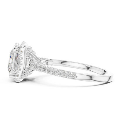 Princess Halo Lab Grown Diamond Engagement Ring