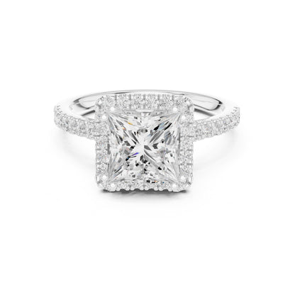 Princess Halo Lab Grown Diamond Engagement Ring