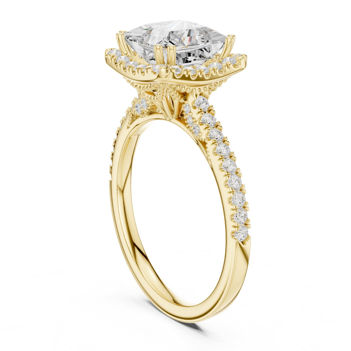 Princess Halo Lab Grown Diamond Engagement Ring