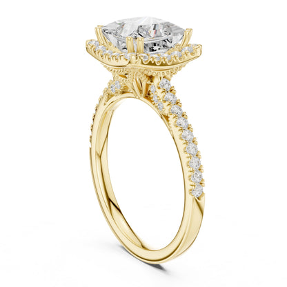 Princess Halo Lab Grown Diamond Engagement Ring