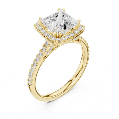 Princess Halo Lab Grown Diamond Engagement Ring