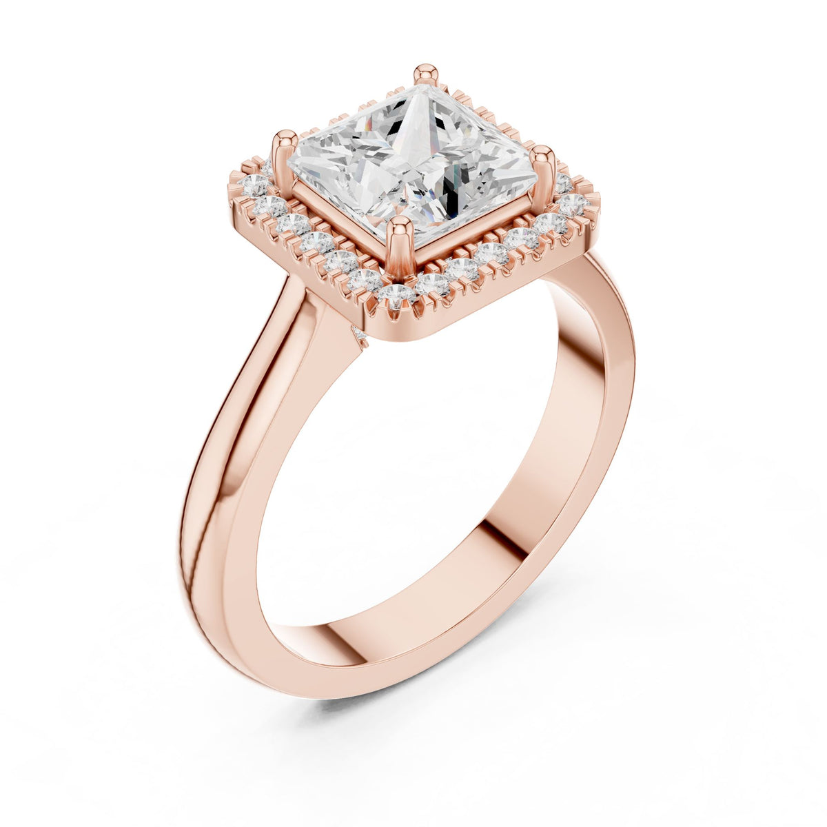 Princess Halo Lab Grown Diamond Engagement Ring