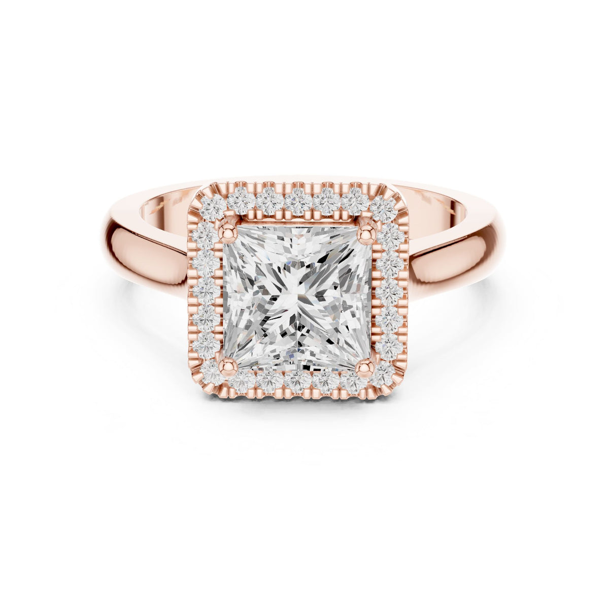 Princess Halo Lab Grown Diamond Engagement Ring