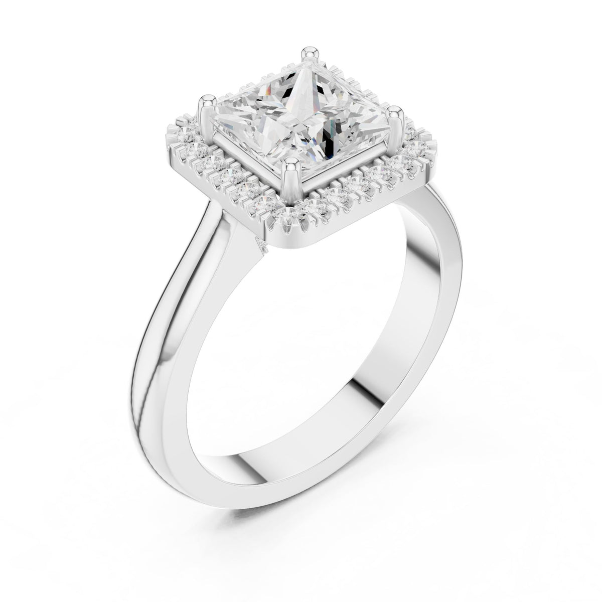 Princess Halo Lab Grown Diamond Engagement Ring