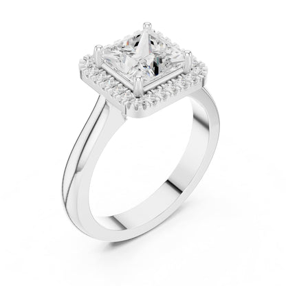 Princess Halo Lab Grown Diamond Engagement Ring
