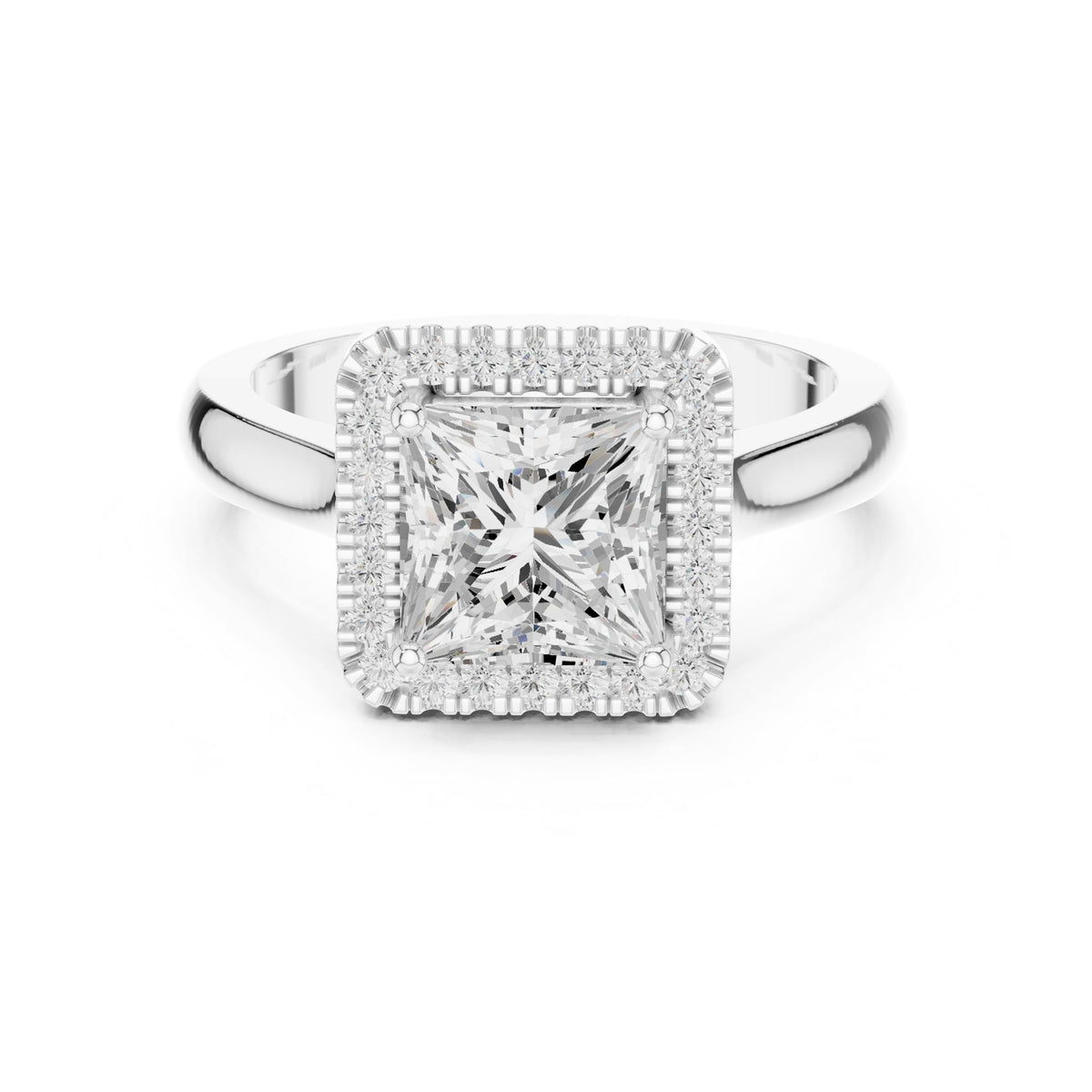 Princess Halo Lab Grown Diamond Engagement Ring