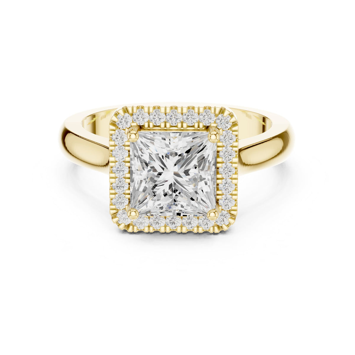 Princess Halo Lab Grown Diamond Engagement Ring