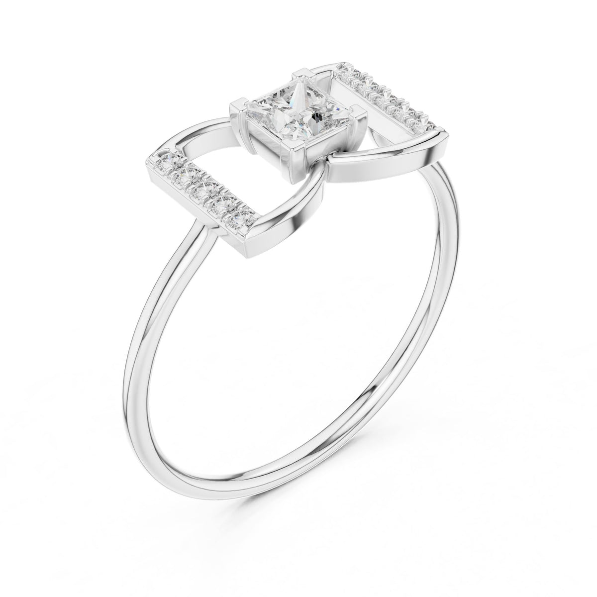Princess Halo Lab Grown Diamond Engagement Ring