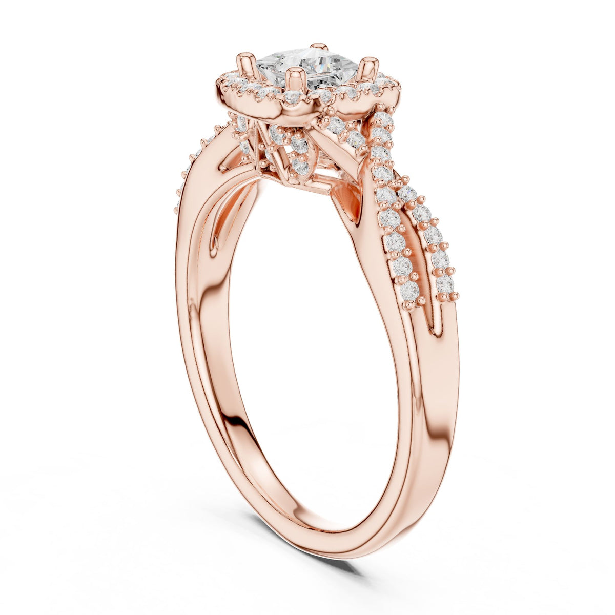 Princess Halo Lab Grown Diamond Engagement Ring
