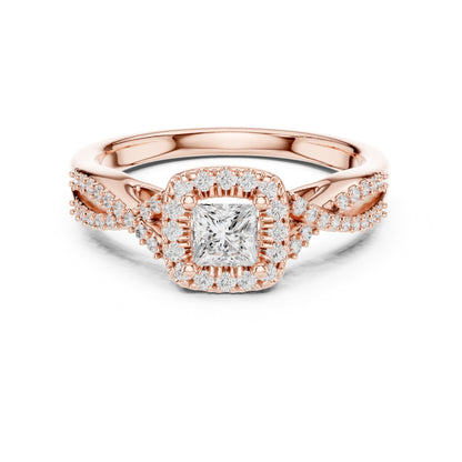 Princess Halo Lab Grown Diamond Engagement Ring