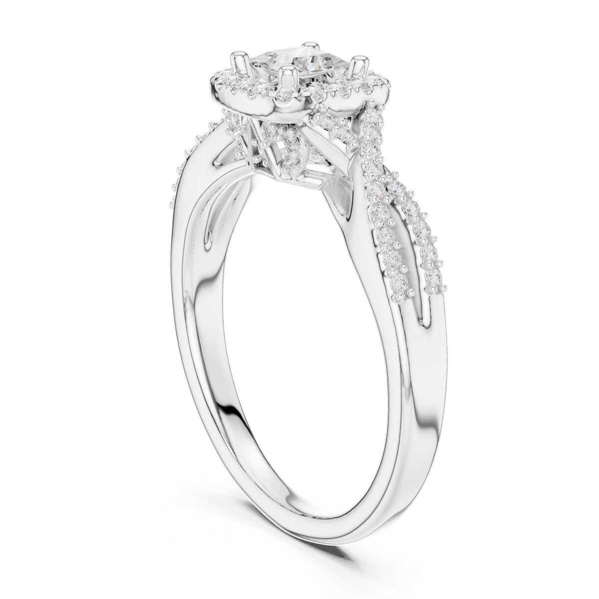 Princess Halo Lab Grown Diamond Engagement Ring