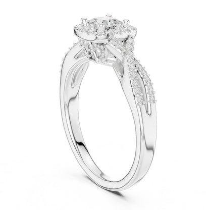 Princess Halo Lab Grown Diamond Engagement Ring